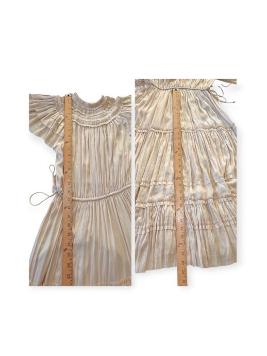 Ulla Johnson Isadora Plisse Midi Dress Dawn Cream Size 2 NWT Flutter Sleeve - Picture 15 of 16